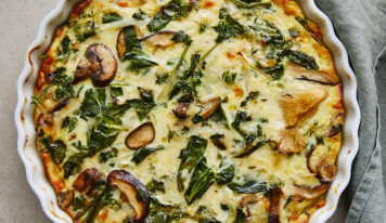 Gombás-pórés quiche