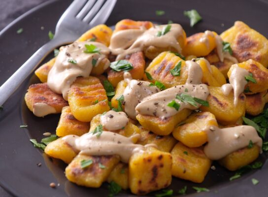 Sütőtökös gnocchi sajtmártással