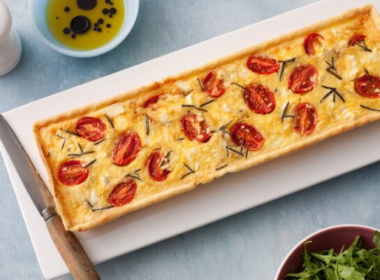 Hagymás-fetás quiche