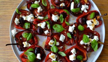 Fetás sült paprika olívabogyóval