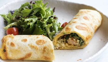 Spenótos-lazacos wrap