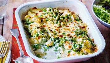 Sütőben sült sajtos-spárgás gnocchi