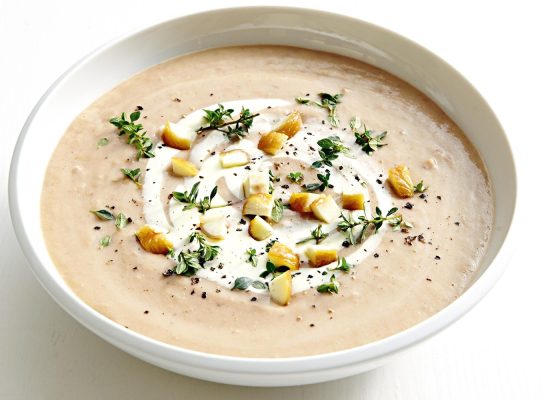 Burgonyás gesztenyekrémleves