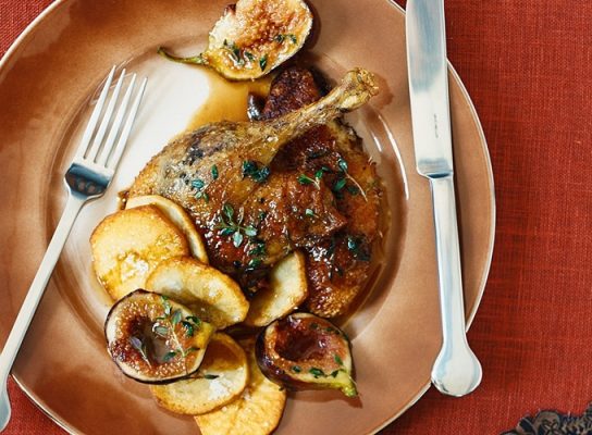 Sült kacsacomb fügével